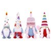 Ranuw Lot de 4 nains danniversaire de ferme nains scandinaves en peluche pour la maison, étagère de cuisine, nains danniver