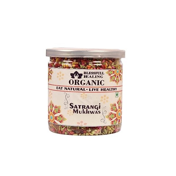 Blessfull Healing Organic Satrangi Mukhwas Récipient hermétique de 400 grammes emballage peut varier 