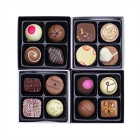 Boites de chocolats Black and White |16 Chocolats | Assortiment | Praliné Cadeau | Offrir | Coffret | Premium | Boite | Femme