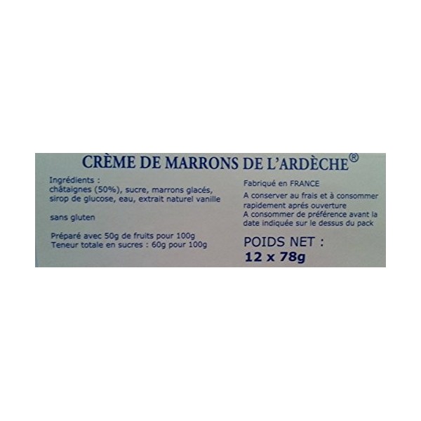 FAUGIER Crème de Marrons de lArdèche Tube 12 x 78 g 0.94 kg