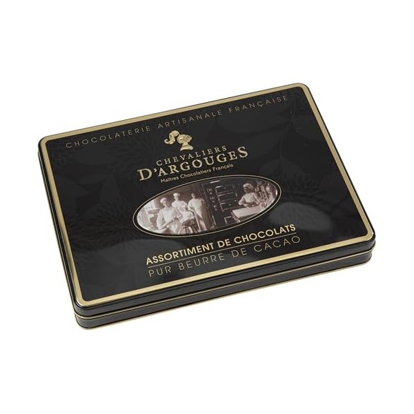 Chevaliers dArgouges - Assortiment de chocolats noir, lait, blanc - Coffret cadeau prestige - 300g