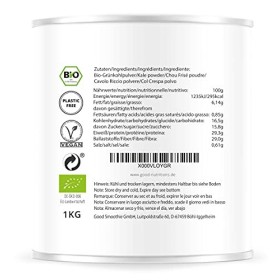 Chou Frisé en poudre Kalé - vitamines végétales|qualité suprême|biologique|végan|crue|sans additives|Fabriqué en UE|Good Nutr