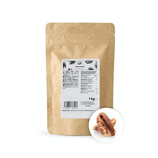 KoRo - Noix de pécan en morceaux 1 kg - Parfait pour la pâtisserie - Prix raisonnable grâce à la qualité du caillé - Goût dou