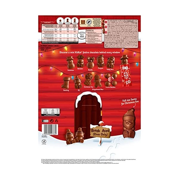 NESTLÉ KITKAT Calendario dellAvvento Calendrier de lAvent Chocolat avec effet 3D Calendrier de Noël avec 24 figurines au ch