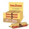 Toblerone - Barre au Chocolat au Lait Suisse, Miel, Nougat et Amandes - Format Familial - Présentoir de 24 barres 50 g 