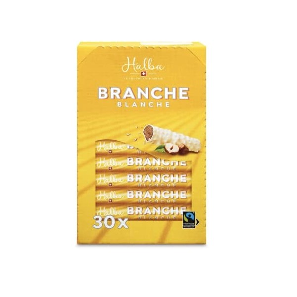 Branches Halba 30x23g - CHOCOLAT SUISSE Certifié FAIRTRADE Blanches 