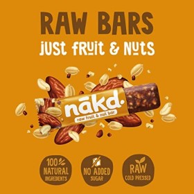 Nakd Raw Fruit and Nut Bars Pack of 18 Peanut Delight 