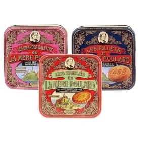 lot découverte de 3 coffrets de biscuits de la mère Poulard - Palets, sablés et galetttes - Porduits-Normandie