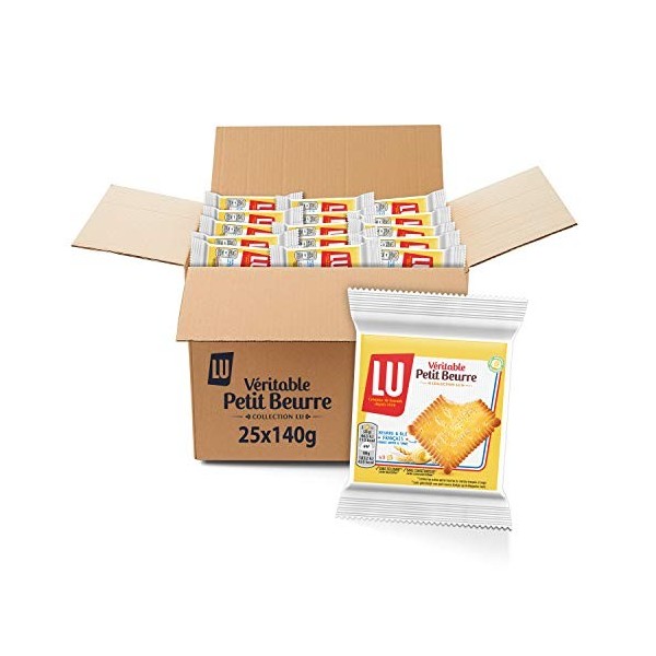 LU - Véritable Petit Beurre - Format de Poche - Carton de 140 sachets 25 g 