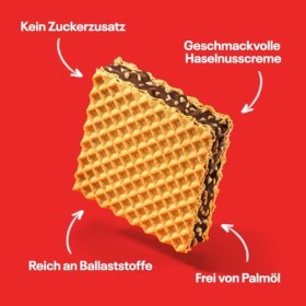 NEOH Low Carb Keto Gaufre Noisette Chocolat - 1 g Zucchero / 95 kcal - Sans sucre ajouté - 21 g Confezione da 24 - Hazelnut