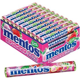 Paquet de 40 rouleaux dragées Mentos strawberry mix