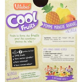 Vitabio Compote Cool Fruits Pomme Mangue Ananas 360 g - Lot de 3