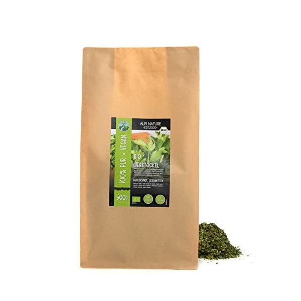 Livèche bio séchée 500g , livèche bio frottée, livèche issue de lagriculture biologique, livèche testée en laboratoire, 100