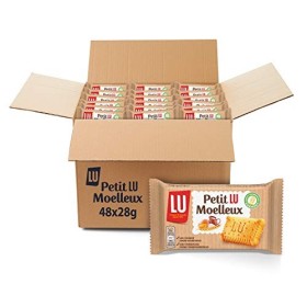 Petit LU Moelleux - Gâteau Nature - Idéal pour le Goûter - Carton de 48 Paquets 28 g & Milka Cake and Choc - Gâteau Moelleu