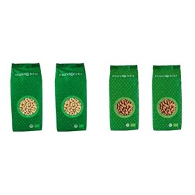 Mundo Feliz - Lot de 2&nbsp;sachets damandes bio entières, 2&nbsp;x&nbsp;500&nbsp;g & Lot de 2&nbsp;sachets de noix de cajou bio entières, 2&nbsp;x&nbsp;500&nbsp;g