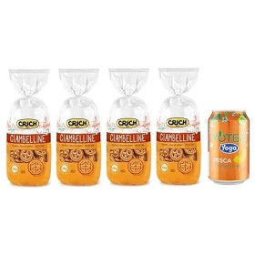 Lot de 4 biscuits Crich Ciambelline Shortbread, Biscuits Cookies Sac de 1 kg + 1 boîte de thé glacé Yoga Pêche 330 ml