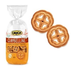 Lot de 4 biscuits Crich Ciambelline Shortbread, Biscuits Cookies Sac de 1 kg + 1 boîte de thé glacé Yoga Pêche 330 ml