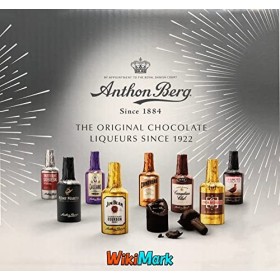 WikiMark x Anthon Berg - Bouteilles de chocolat remplies de liqueurs originales. 64 bouteilles - 1 Kg.