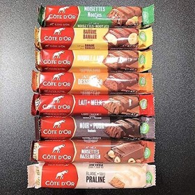 Côte dor chocolat - 56 barres chocolatées - 8 saveurs différentes