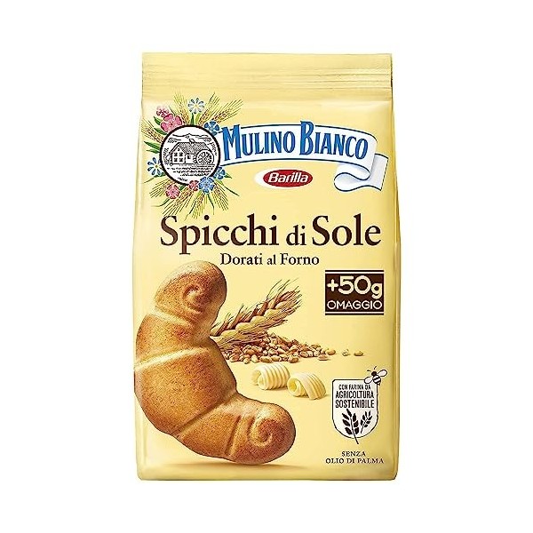 MULINO BIANCO Spicchi di Sole - Biscuits au beurre croustillants en forme de croissants 400g Spicchi di Sole, x6