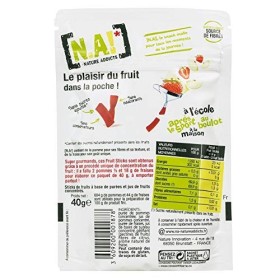 N.A! Nature Addicts - Sachet de Fruit Sticks Fraise 40g - 100% Issu de Fruits - Sans Sucres Ajoutés, Sans Édulcorants ni Cons