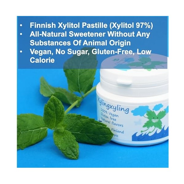 Xylingxyling - Pastille finlandaise au xylitol - 100% végétalienne, sans sucre, sans gluten, arômes naturels, soins dentaires