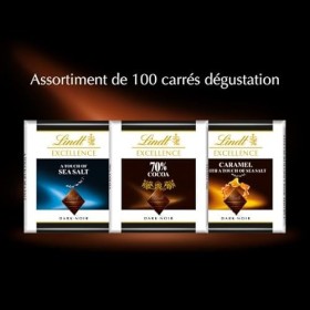 Distributeur de carrés de chocolat noir EXCELLENCE 70% Cacao, Fleur de Sel et Caramel Pointe de Sel, 100x10g
