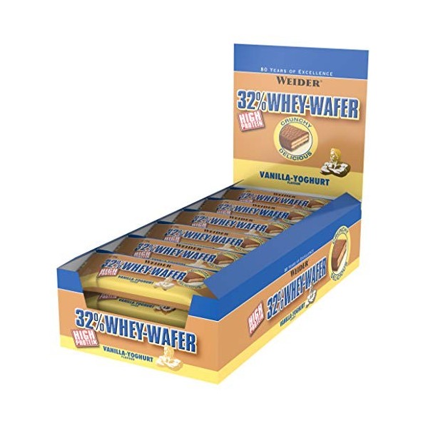 Weider Barre 32% Whey Gaufrette Protéinée Stracciatella 24 x 35 g