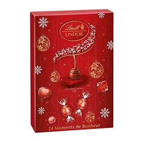 Lindt - Calendrier de lAvent LINDOR - Assortiment de Chocolats au Lait - Cœur Fondant - Idéal pour Noël, 268g