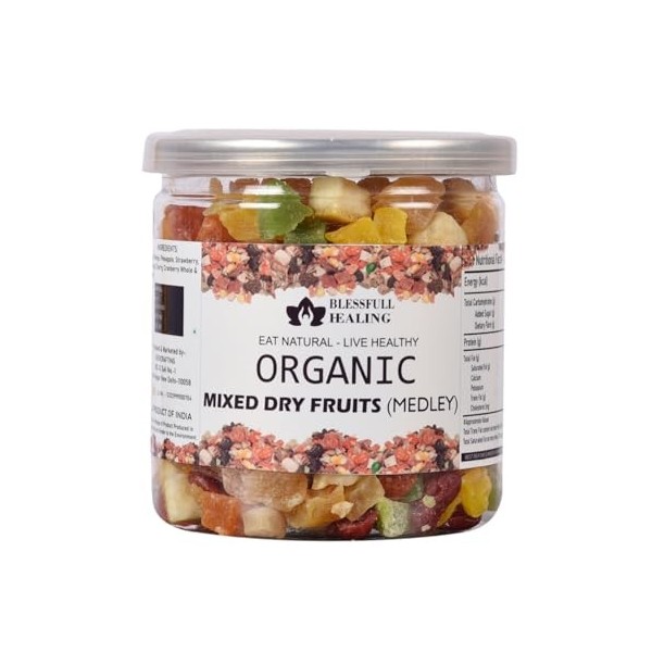 Blessfull Healing Organice Mélange de fruits secs Medley 907 g Récipient hermétique lemballage peut varier 