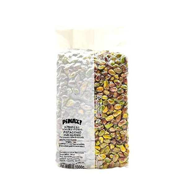 Oltresole - Pistaches crues non décortiquées, saines et sans sel, 1 kg format pratique