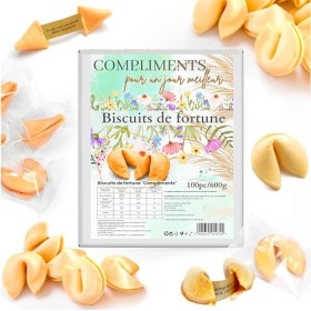D&D Fun Cookies biscuits de fortune compliments de rouge 100 biscuits boîte 600g COMPLIMENTS, action de grâce végétalienne, p