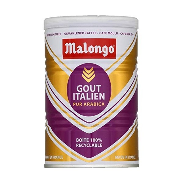 Malongo - Café Moulu Pur Arabica, Goût Italien - 250G - Lot De 3 - Livraison Rapide En France - Prix Par Lot