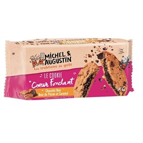 Michel et Augustin - Cookie coeur fondant pécan caramel 180g - Lot de 10 paquets
