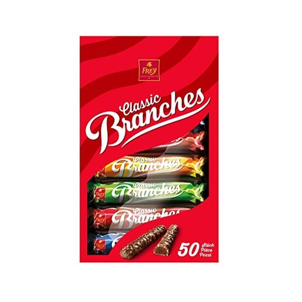 Frey 50 Branches Classic - Barres de chocolat - 50 barres & Branches Classic Midi - Snacks de chocolat - Grand Paquet de 650g