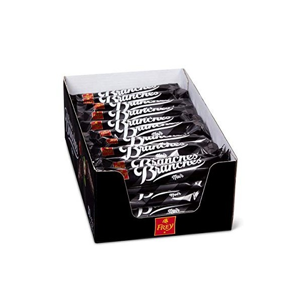 Frey Branches Classic Barres de chocolat noir - Présentoir de 50 Snacks fourrées à la crème de noisettes - Fabriqué en Suisse
