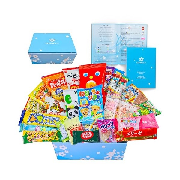 Assortiment de boîtes de bonbons japonaises et brochure anglaise 40 collations et bonbons Dagashi, gomme, bonbons gélifiés, r