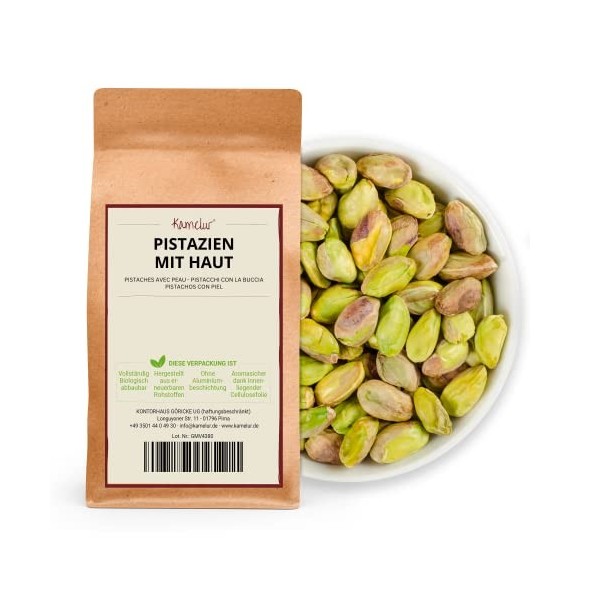 1kg de pistaches sans coque et avec peau, graines de pistaches décortiquées et non salées - préparer soi-même sa crème de pis