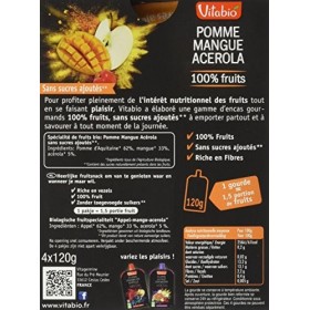 Vitabio Gourde Pomme Mangue Acérola 480 g - Lot de 3
