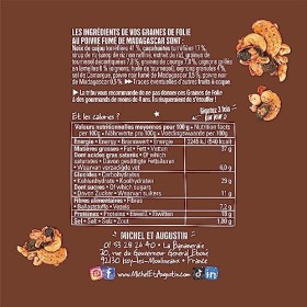 Michel et Augustin - Graines apéritives noix de cajou cacahuètes poivre fumé de Madagascar et oignon 95g - Lot de 12 sachets
