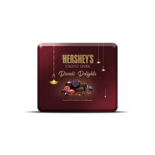HERSHE Delicious Exotic Dark - Diwali Delights Gift Pack Blueberry & Acai 266g, Chocolate