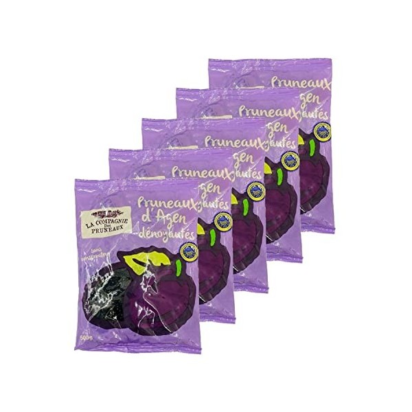 Lot 5x Pruneaux dAgen dénoyautés très gros - IGP - Sachet 500g