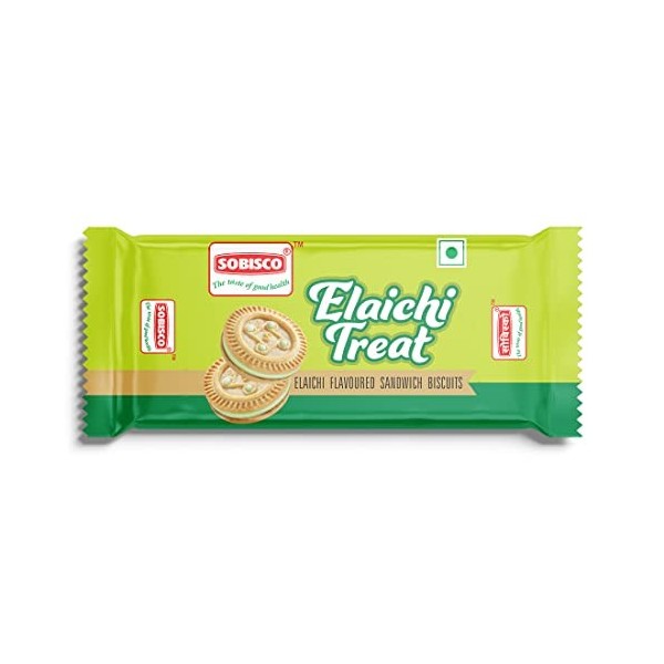 SOBISCO Elaichi treat - Elachi flavoured Sandwich cream biscuits 36g Pack of 96 