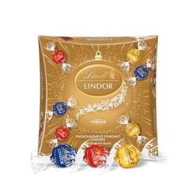 Lindt - Boîte de partage LINDOR Édition Or - Assortiment de Chocolats au Lait, Noirs et Blancs - Cœur fondant - Idéal pour No