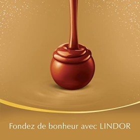 Lindt - Boîte de partage LINDOR Édition Or - Assortiment de Chocolats au Lait, Noirs et Blancs - Cœur fondant - Idéal pour No
