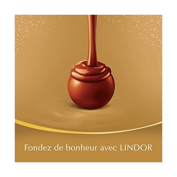 Lindt - Boîte de partage LINDOR Édition Or - Assortiment de Chocolats au Lait, Noirs et Blancs - Cœur fondant - Idéal pour No