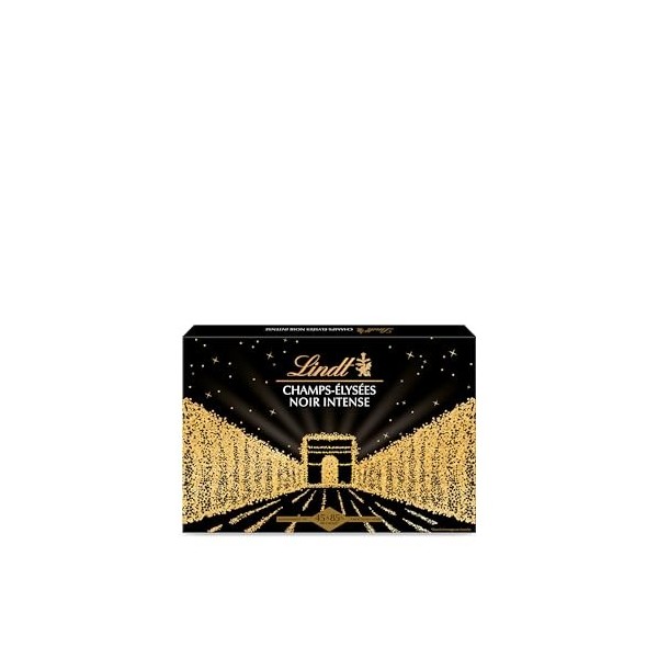 Lindt - Boîte CHAMPS-ÉLYSÉES Noir Intense - Assortiment de Chocolats Noirs de 45% à 85% de taux de cacao - Intense, Croustill