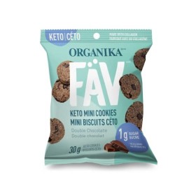 FAV KETO MINI COOKIES - DOUBLE CHOCOLATE † 30 G X 12 SACHETS