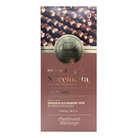 Venchi Maxi Tablette de Chocolat au Lait aux Noisettes du Piémont Entières sans Gluten, 800&nbsp;g