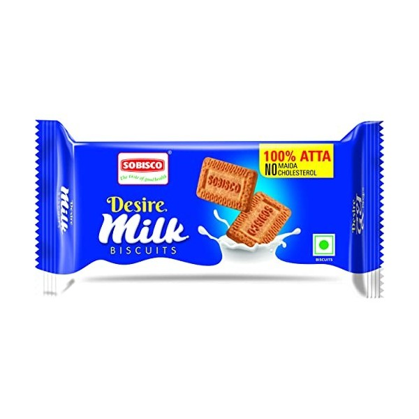 SOBISCO Desire Milk 100% ATTA Biscuits No Maida 250g Pack of 15 